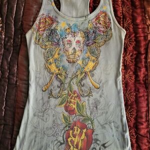 Embellished Graphic Tank Top